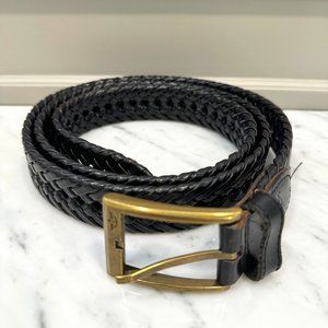 Mens Dockers Men's 46/115 Black Braided Leather Gold Tone Buckle